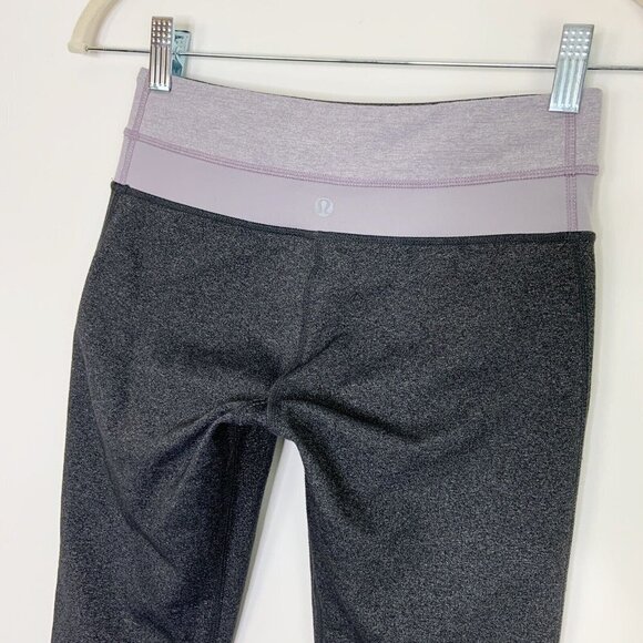 Lululemon Wunder Groove Crop Leggings Women’s Size 4 Gray Lavender - Picture 4 of 7